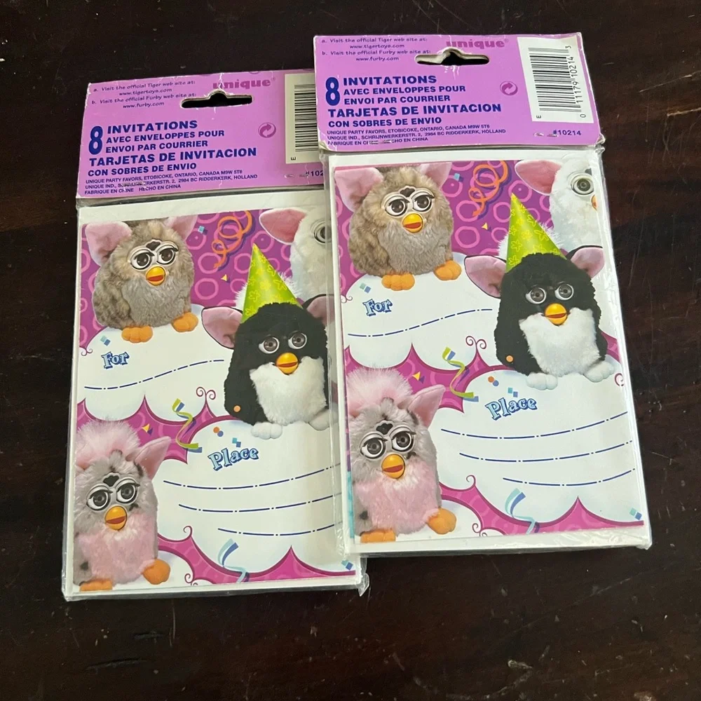 1999 Furby Party Vintage Birthday packs of invitations